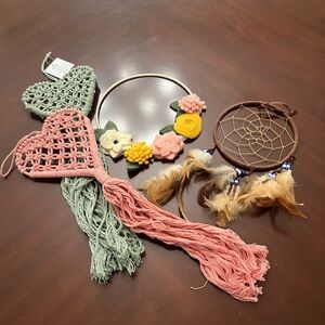 Boho Dreamcatcher and Floral Headband Set